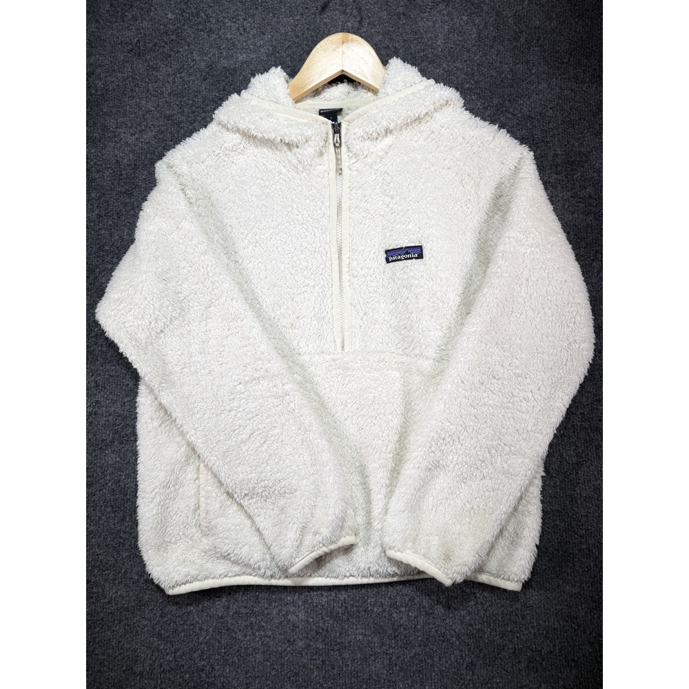 Patagonia Los Gatos 1/2 Zip Hoodie Women's Small White Soft Terry Cloth Casual